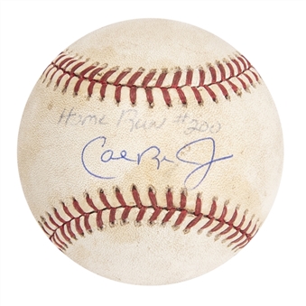 1989 Cal Ripken Jr. Game Used and Signed OAL Brown Baseball Used for Career Home Run #200 (Ripken LOA)